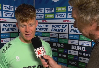 Ronald Koeman junior voor de camera van ESPN