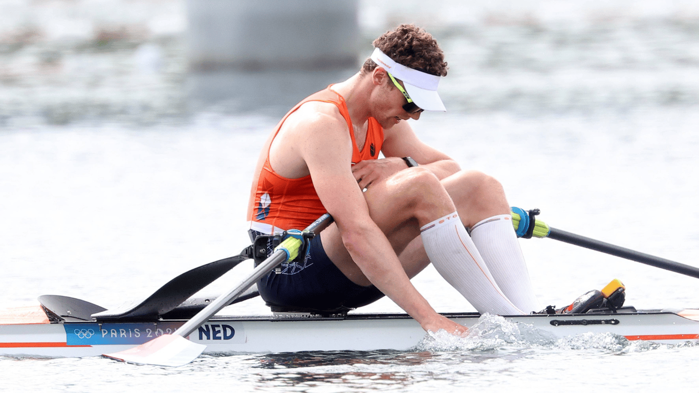 Simon van Dorp, skiff, brons, eenpersoonsboot, roeien, Olympische Spelen, Parijs 2024, TeamNL