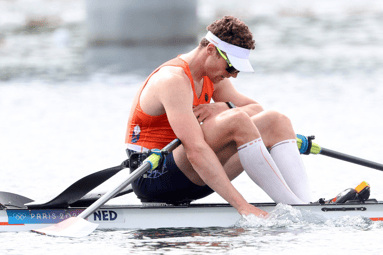 Simon van Dorp, skiff, brons, eenpersoonsboot, roeien, Olympische Spelen, Parijs 2024, TeamNL