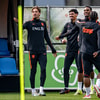 Het Nederlands elftal tijdens een training