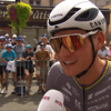 Mathieu van der Poel voor de camera van de NOS