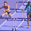 Nadine Visser in actie op de 100 meter horden