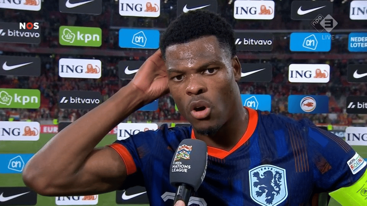Denzel Dumfries praat met de NOS na Hongarije - Nederland.