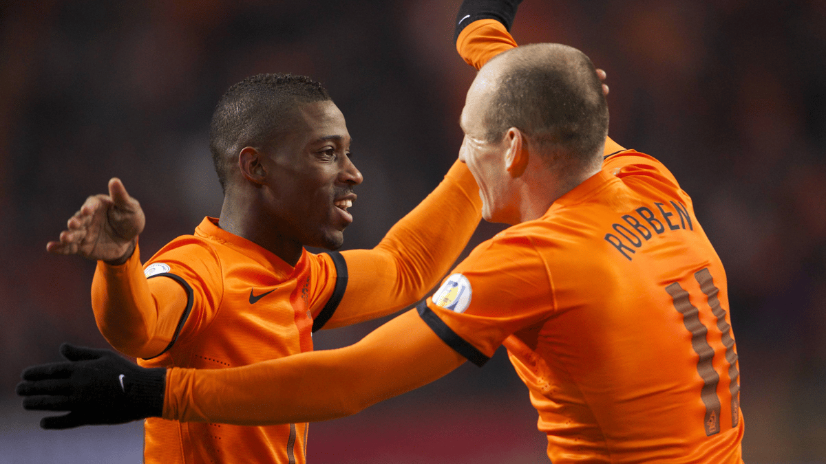 Ruben Schaken (links) met Arjen Robben