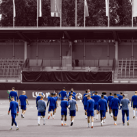 Het Nederlands elftal op het trainingscomplex in Wolfsburg