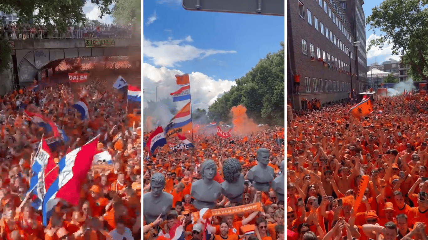 De Oranjemars in Dortmund in aanloop naar Nederland - Engeland