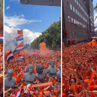 De Oranjemars in Dortmund in aanloop naar Nederland - Engeland