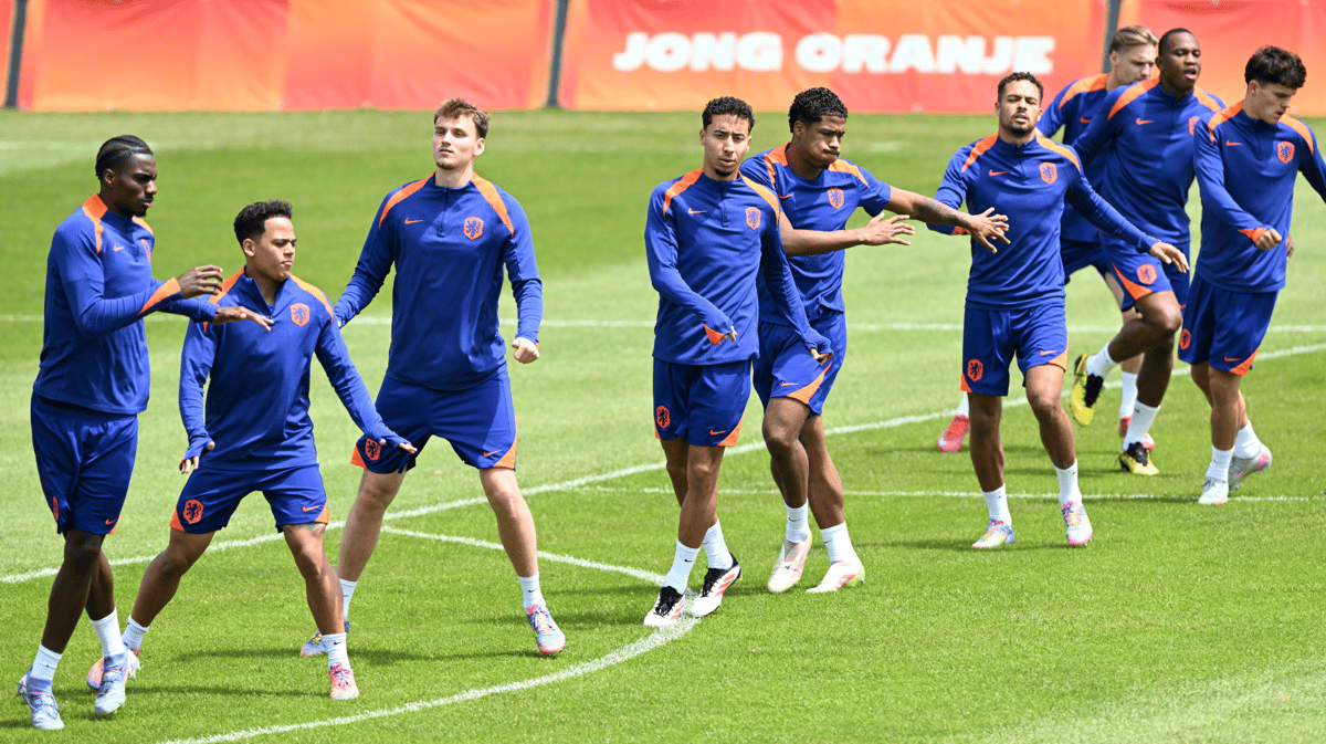 Jong Oranje tijdens de training