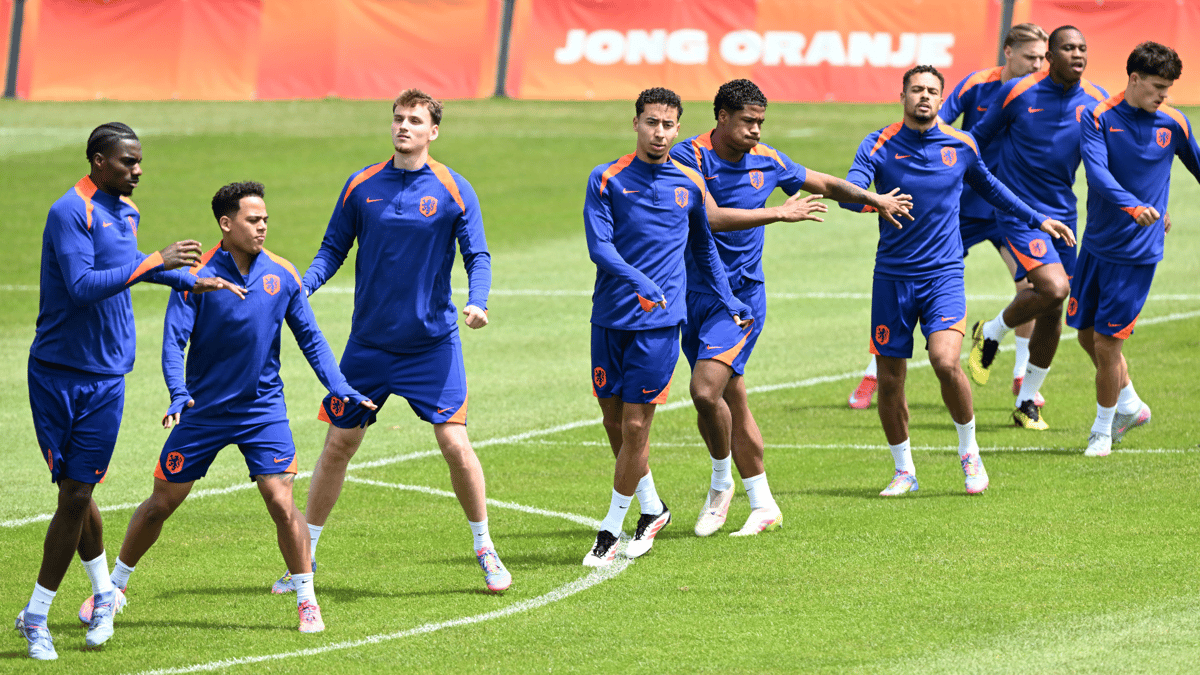 Jong Oranje tijdens de training
