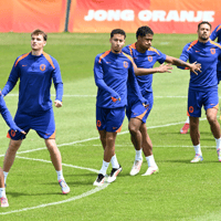 Jong Oranje tijdens de training