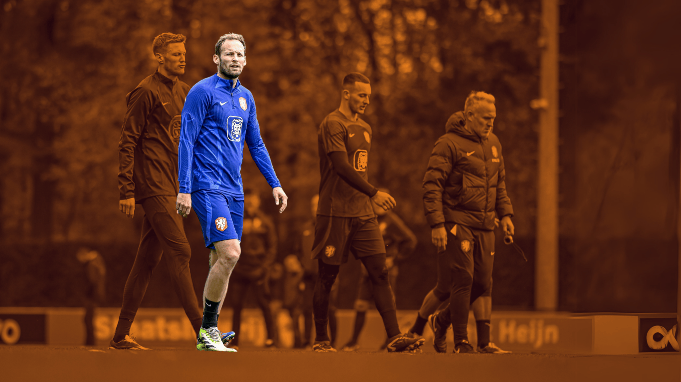 Daley Blind op een training van het Nederlands elftal