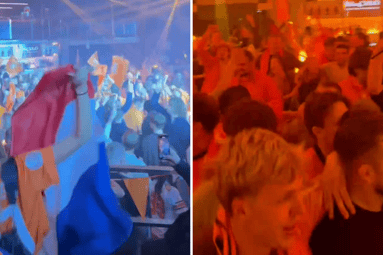 Oranjefans vieren feest in Valencia