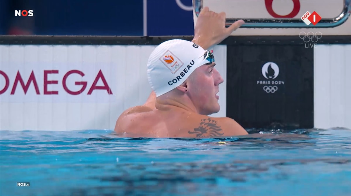 Caspar Corbeau zwom een persoonlijk record tijdens de Olympische Spelen