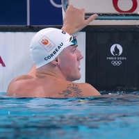 Caspar Corbeau zwom een persoonlijk record tijdens de Olympische Spelen