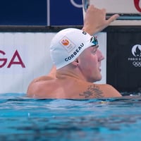 Caspar Corbeau zwom een persoonlijk record tijdens de Olympische Spelen