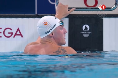 Caspar Corbeau zwom een persoonlijk record tijdens de Olympische Spelen