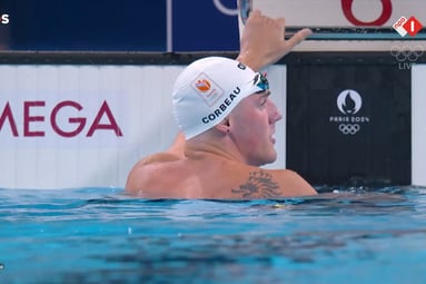 Caspar Corbeau zwom een persoonlijk record tijdens de Olympische Spelen