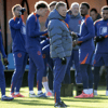 Ronald Koeman tijdens de training van het Nederlands elftal
