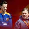 Wout Weghorst en Ronald Koeman
