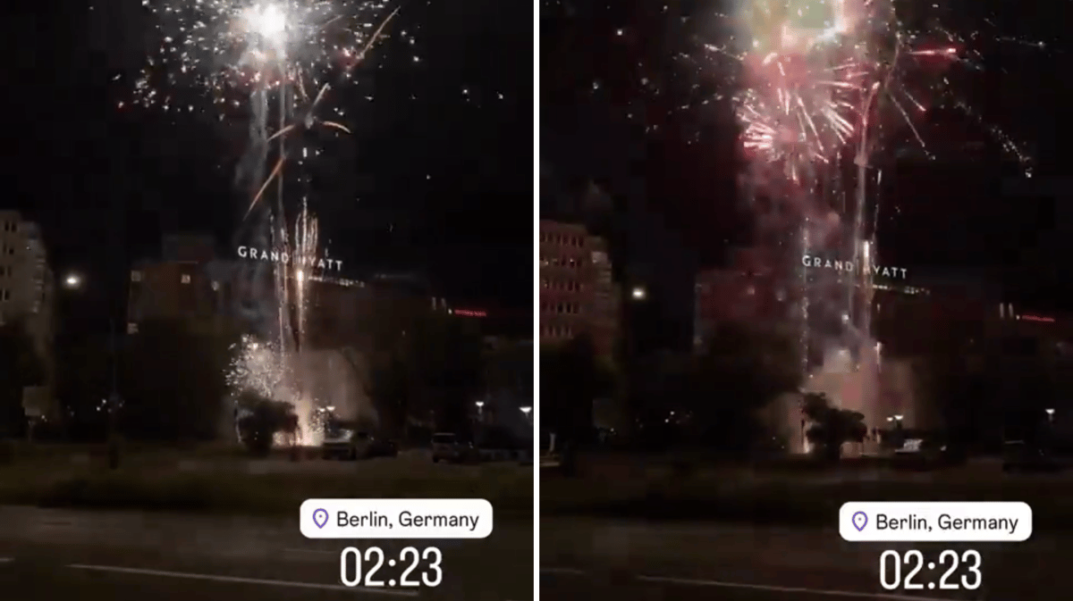 Turkse fans hebben vuurwerk afgestoken voor het spelershotel van Oranje