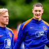 Kjell Scherpen en Jan Paul van Hecke bij het Nederlands elftal