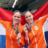 Noortje de Brouwer, Bregje de Brouwer, synchroonzwemmen, Olympische Spelen, brons, Parijs2024, TeamNL