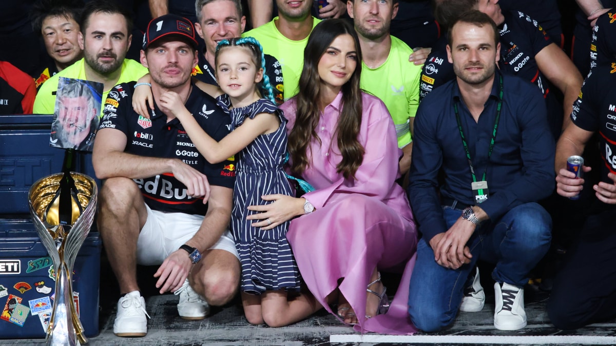 Max Verstappen met bonusdochter Penelope en zijn vriendin Kelly Piquet