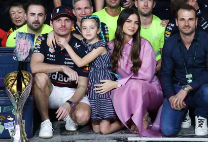 Max Verstappen met bonusdochter Penelope en zijn vriendin Kelly Piquet