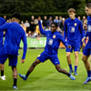 Het Nederlands elftal tijdens de training
