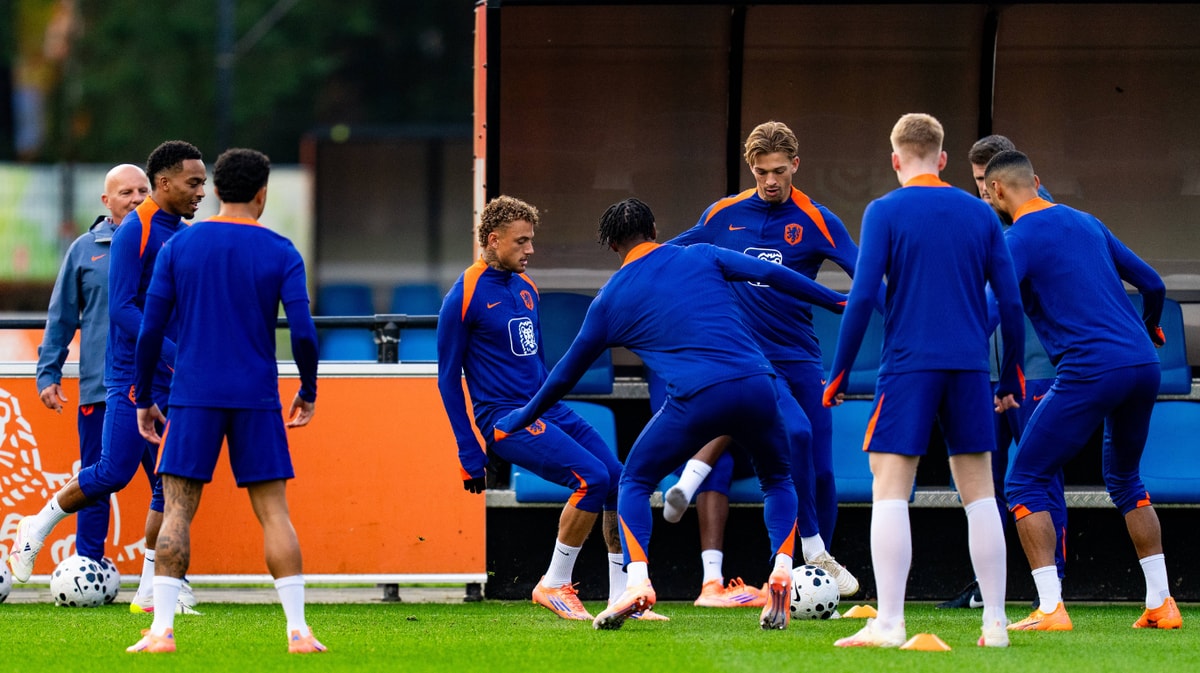 De training van het Nederlands elftal