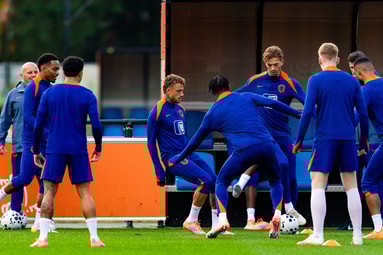 De training van het Nederlands elftal