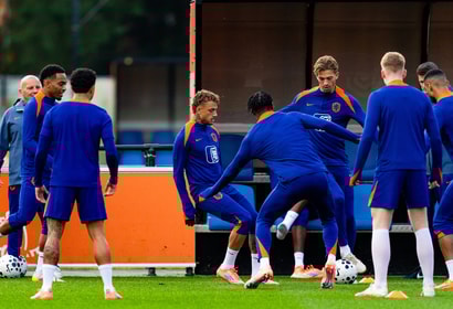 De training van het Nederlands elftal