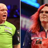 Michael van Gerwen won van Noa-Lynn van Leuven op Grand Slam of Darts
