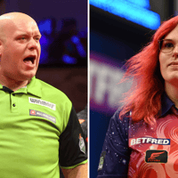 Michael van Gerwen won van Noa-Lynn van Leuven op Grand Slam of Darts