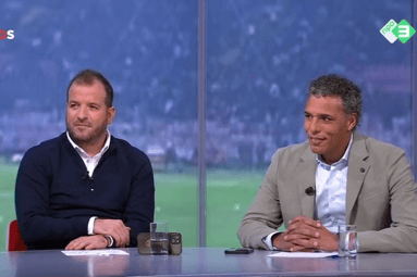 Rafael van der Vaart en Pierre van Hooijdonk bij de NOS