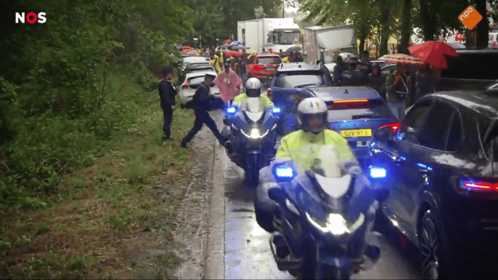 Regen tijdens de Tour de France 