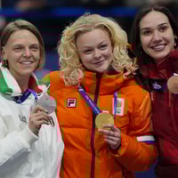 Arianna Fontana, Xandra Velzeboer en Courtney Sarault