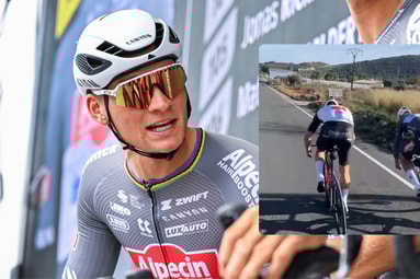 Mathieu van der Poel ontsnapt op miraculeuze wijze aan valpartij