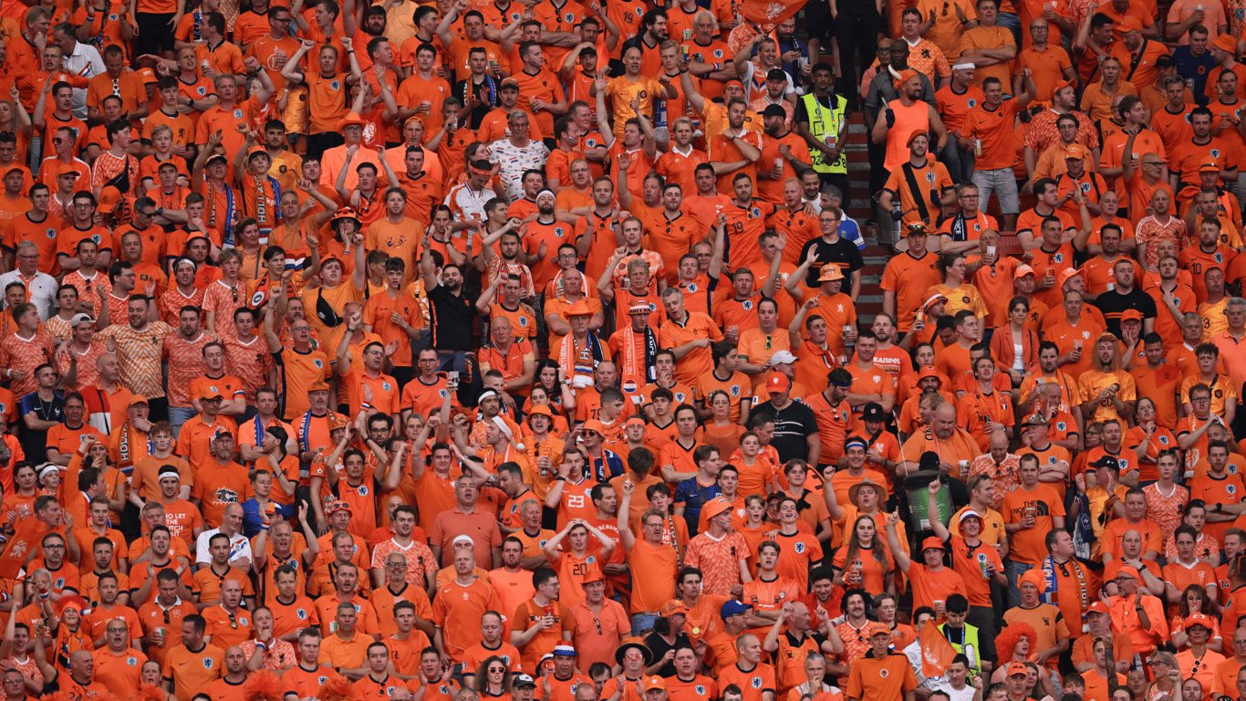 Oranjefans tijdens Nederland - Frankrijk