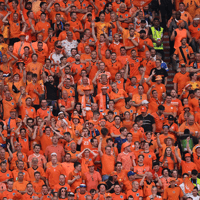 Oranjefans tijdens Nederland - Frankrijk