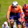 Mathieu van der Poel bij het WK op de weg in Zwitserland