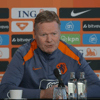 Bondscoach Ronald Koeman tijdens de persconferentie van Oranje