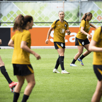 De Oranje Leeuwinnen tijdens de training 