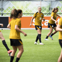 De Oranje Leeuwinnen tijdens de training 