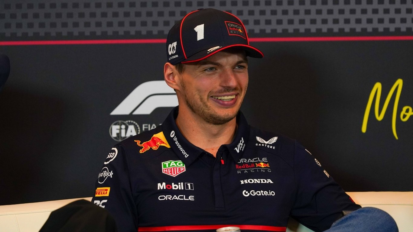 Max Verstappen tijdens de persconferentie