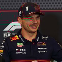 Max Verstappen tijdens de persconferentie