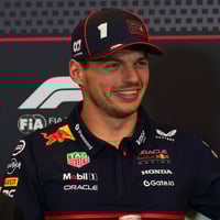 Max Verstappen tijdens de persconferentie