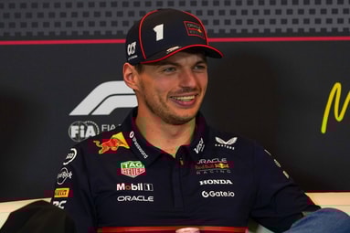 Max Verstappen tijdens de persconferentie