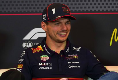Max Verstappen tijdens de persconferentie