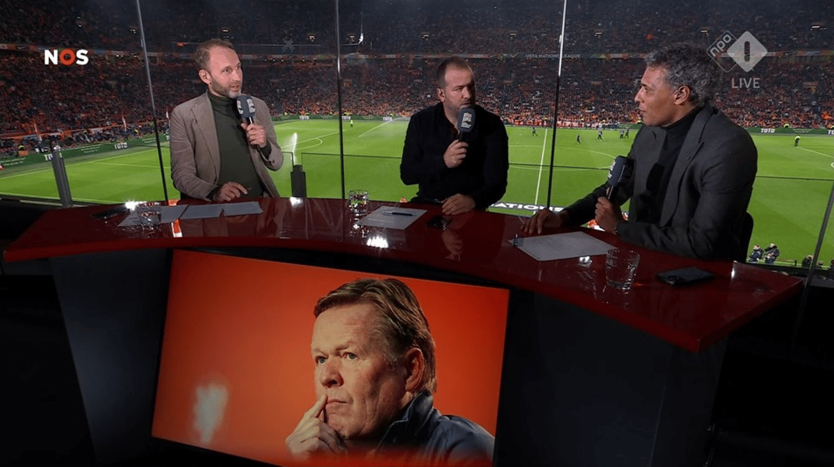 Rafael van der Vaart en Pierre van Hooijdonk bij de NOS